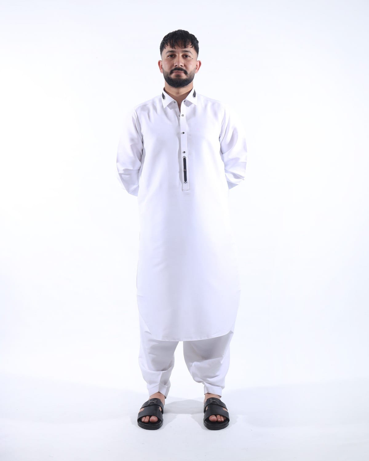 White Color Pehran Tumban with Coat for Men