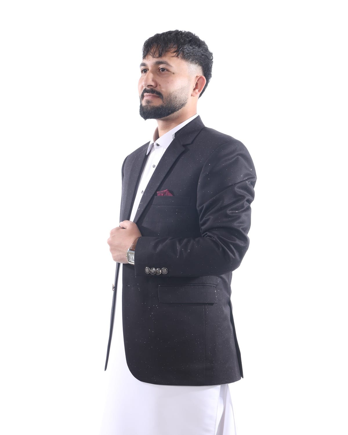 White Color Pehran Tumban with Coat for Men