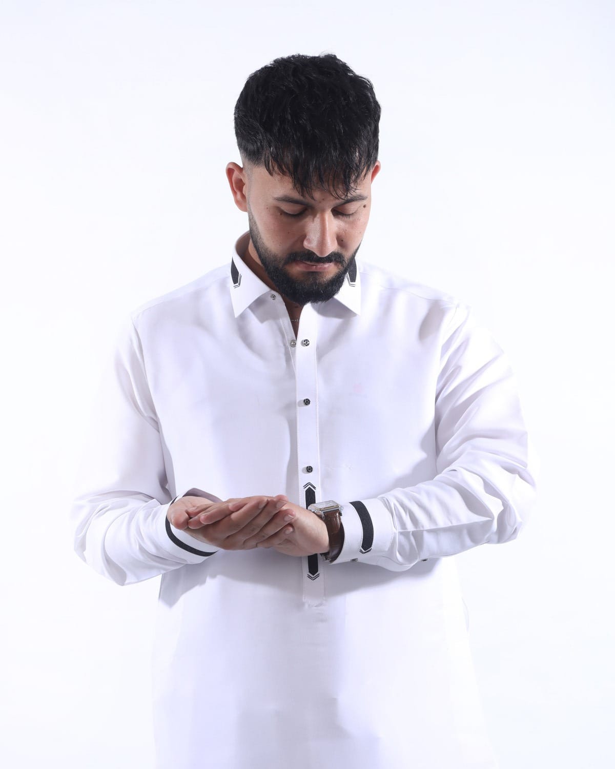White Color Pehran Tumban with Coat for Men