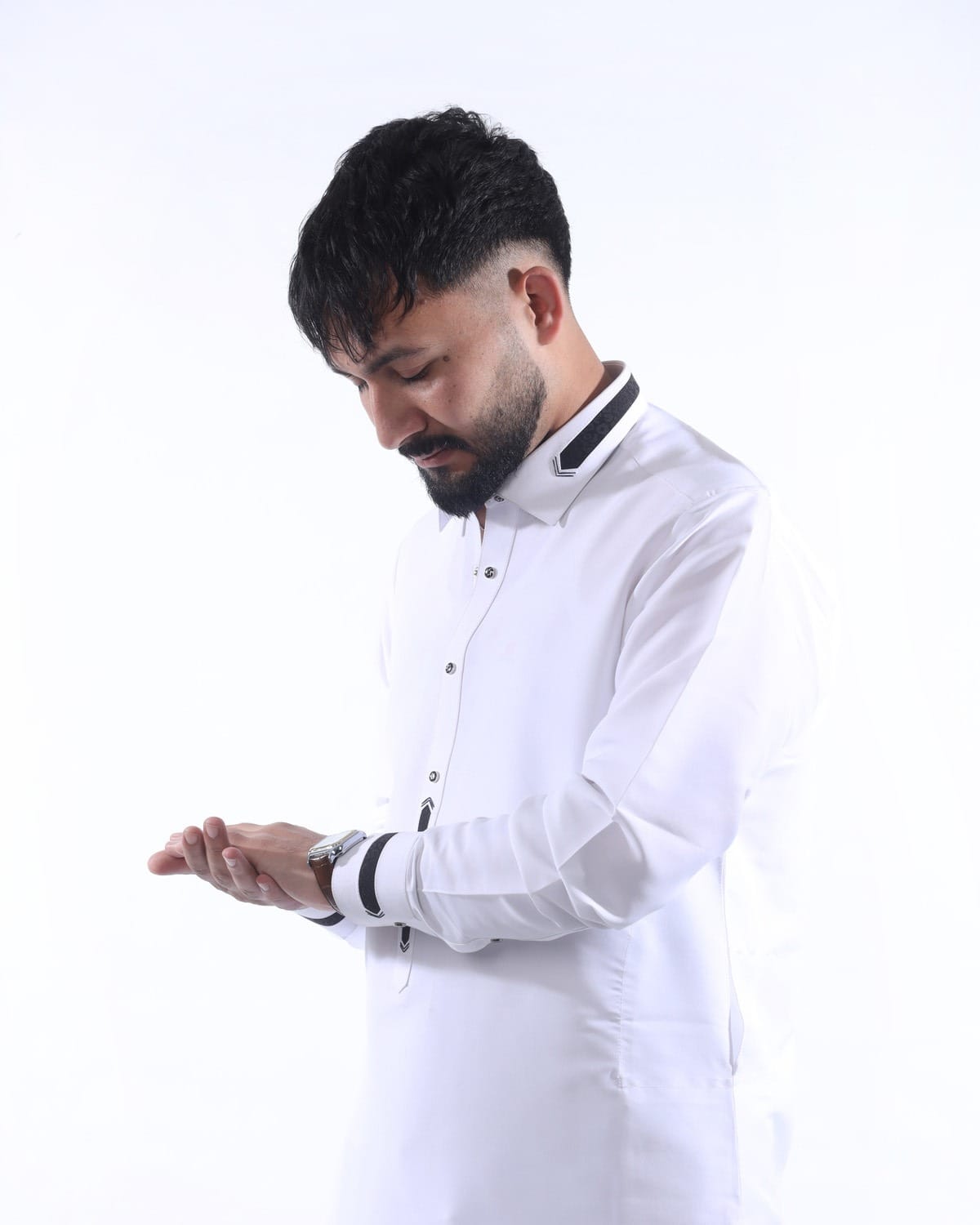 White Color Pehran Tumban with Coat for Men