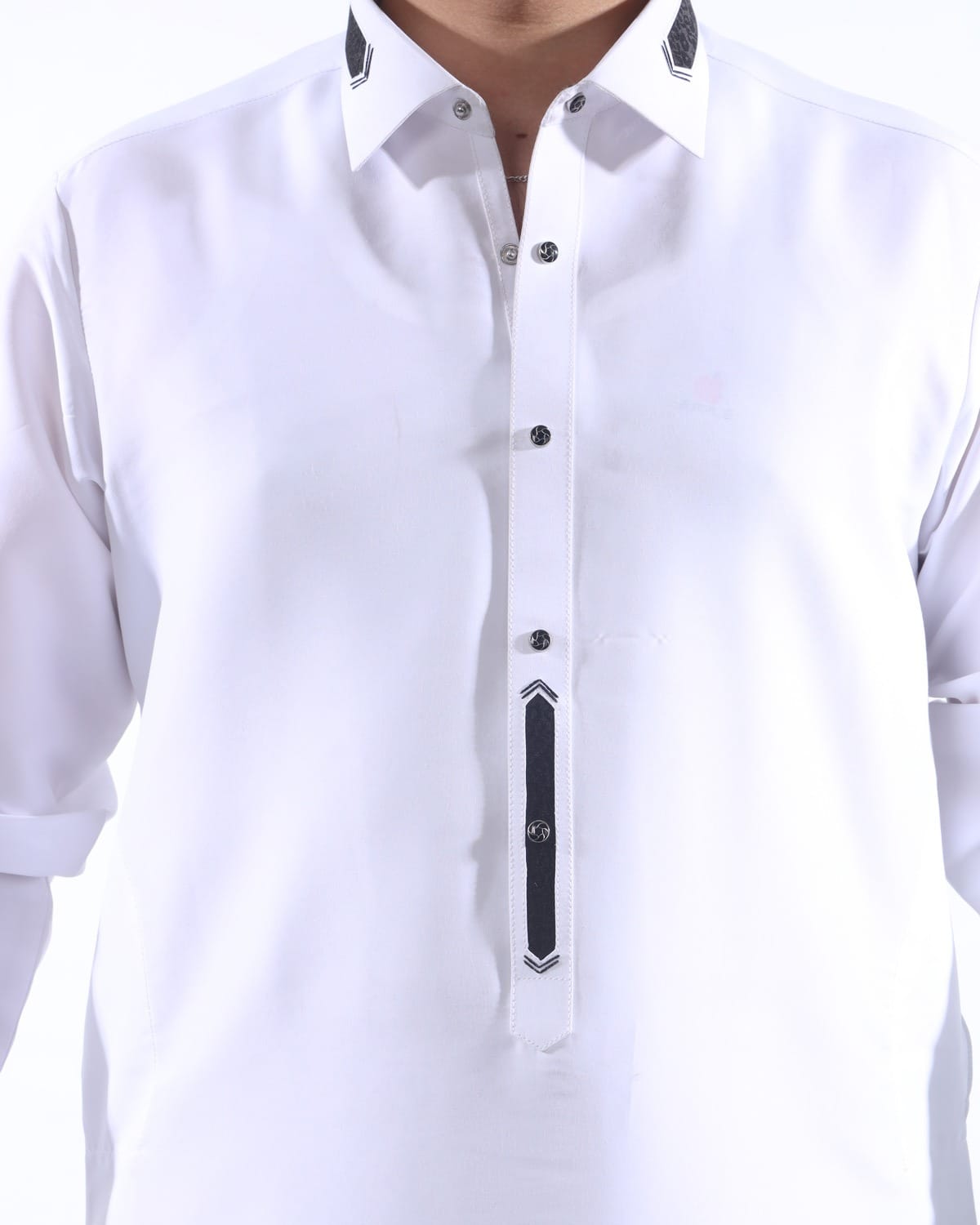 White Color Pehran Tumban with Coat for Men