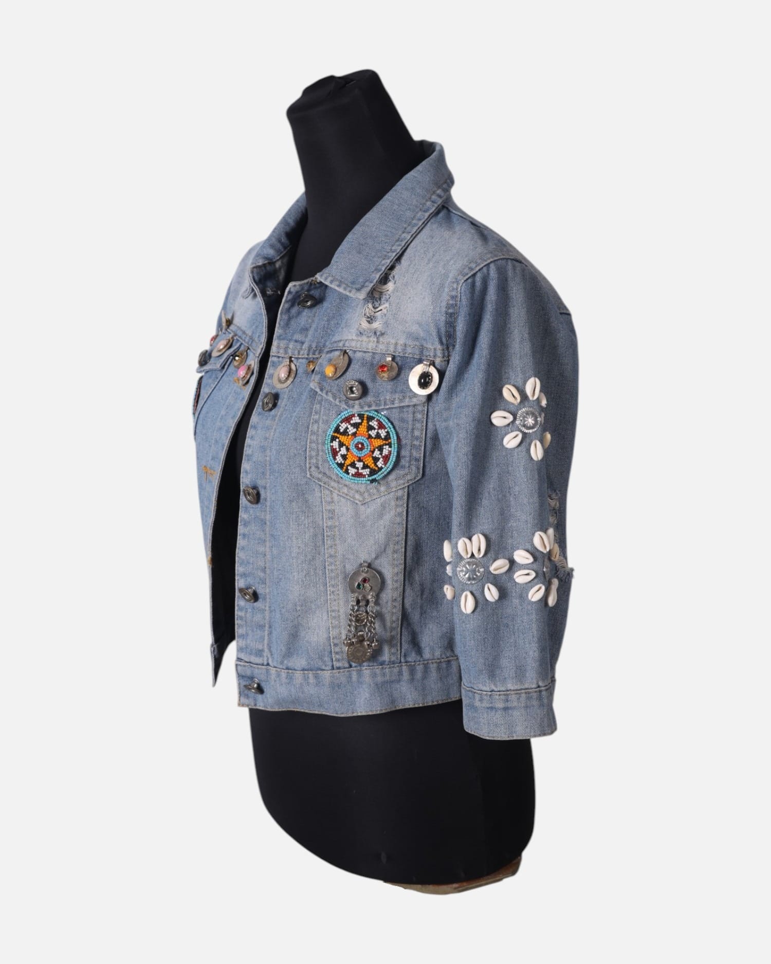 Womens  Beadwork Denim Jacket