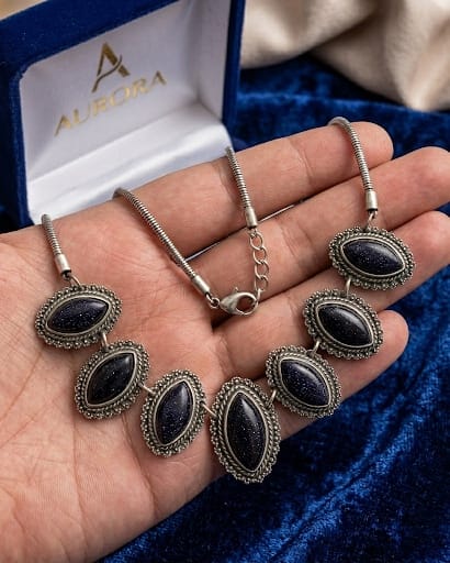 Midnight Starlight Marquise Necklace