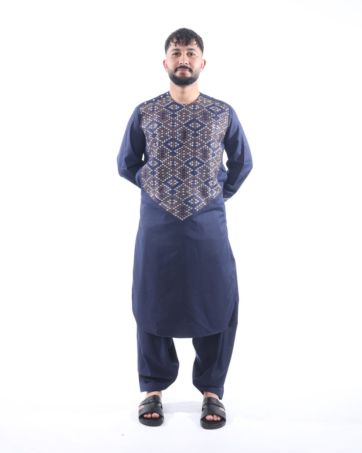 Blue Men Stylish Clothes with Shawl