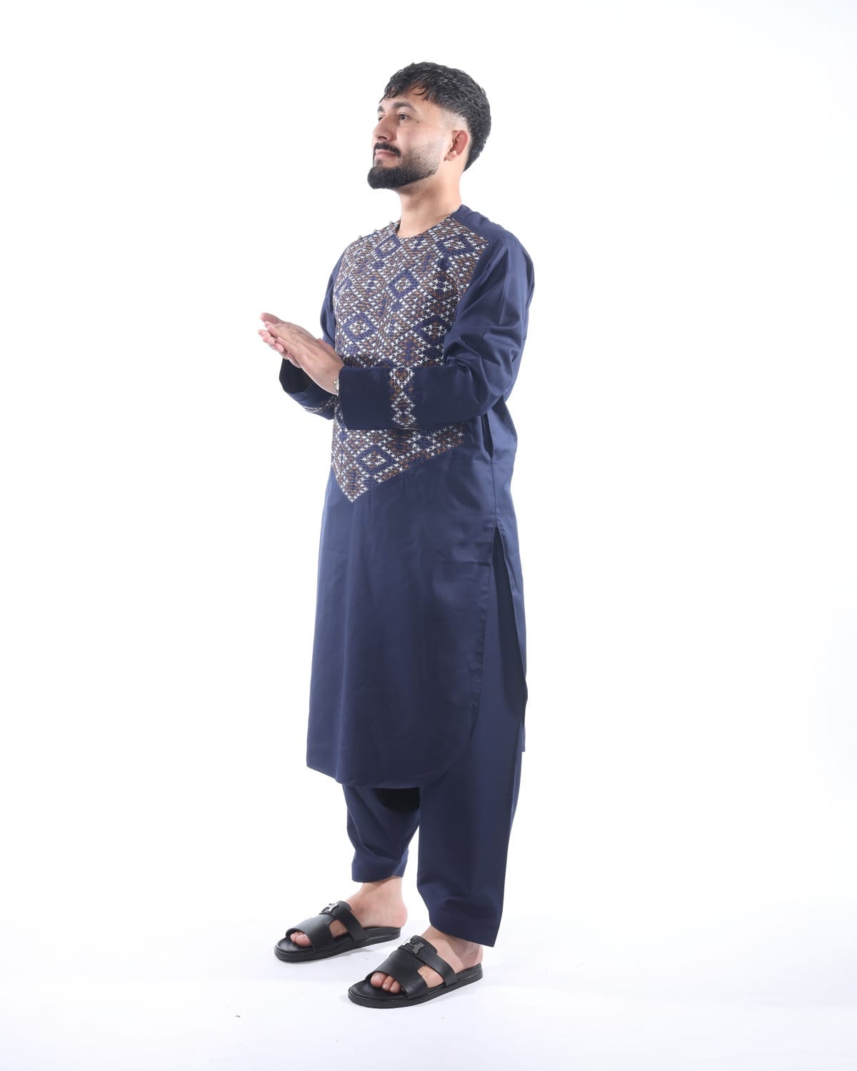 Blue Men Stylish Clothes with Shawl