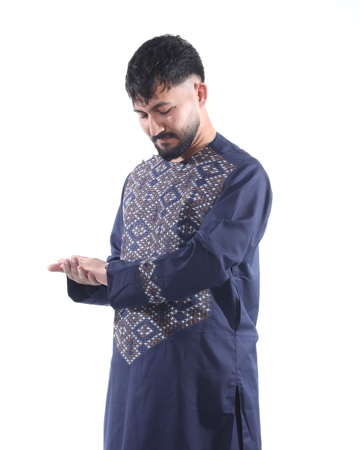 Blue Men Stylish Clothes with Shawl