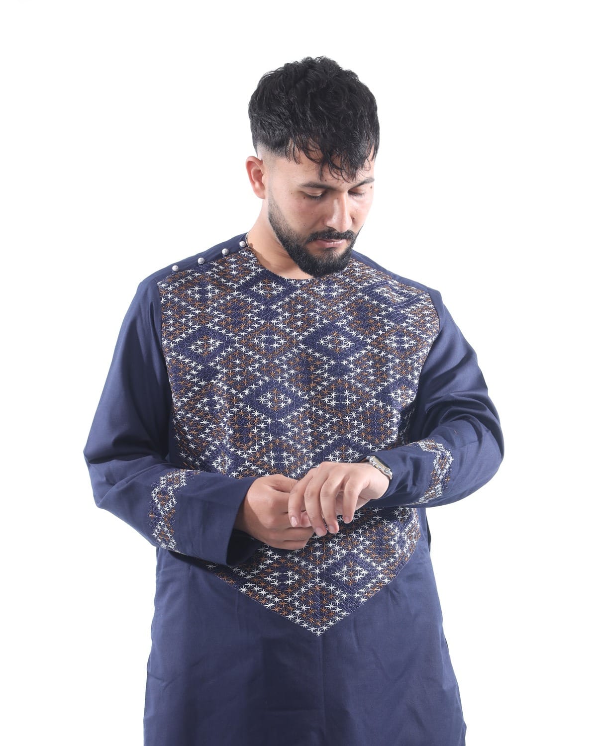 Blue Men Stylish Clothes with Shawl