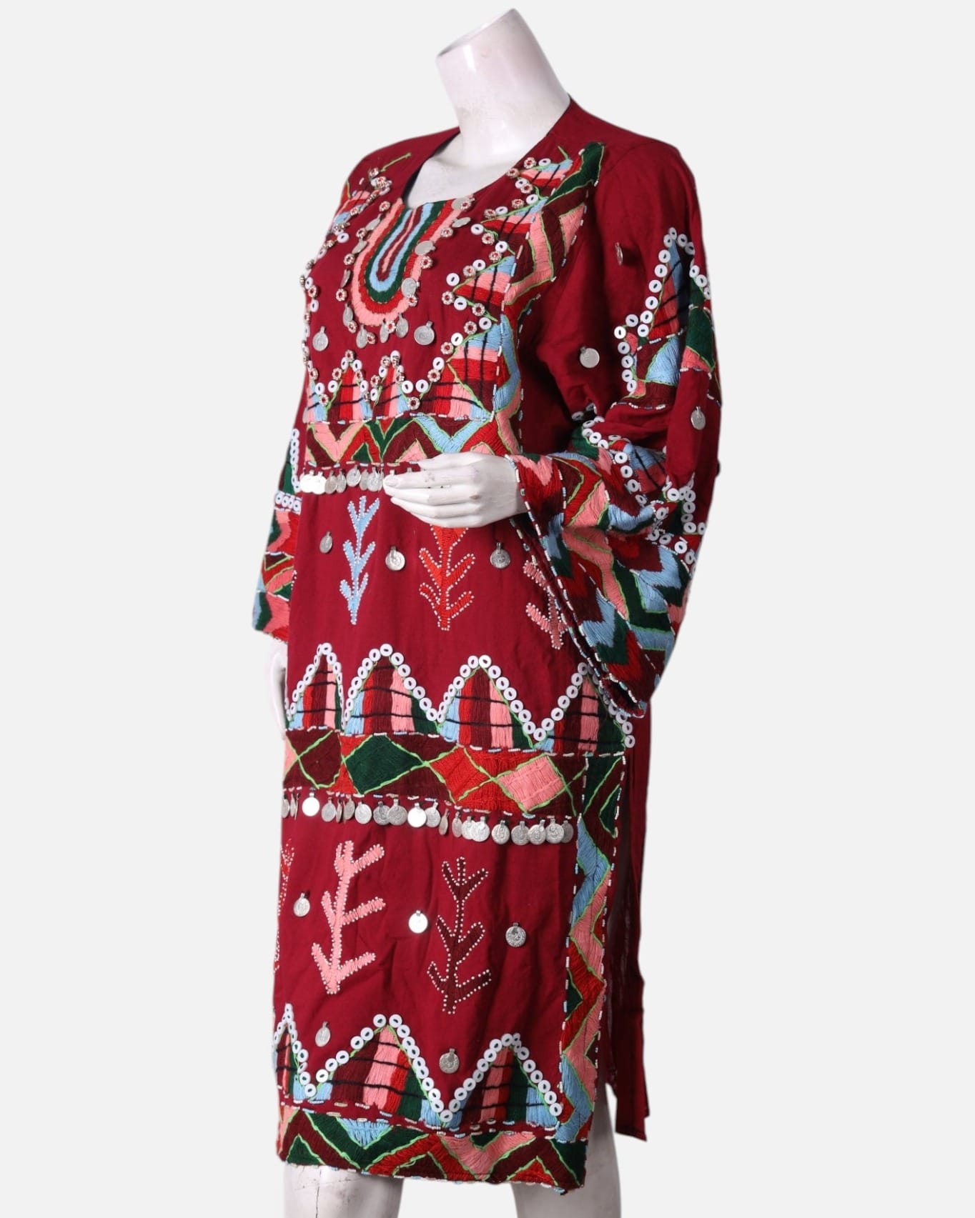 Balochi Punjabi Dress – Red Embroidered Traditional Wear