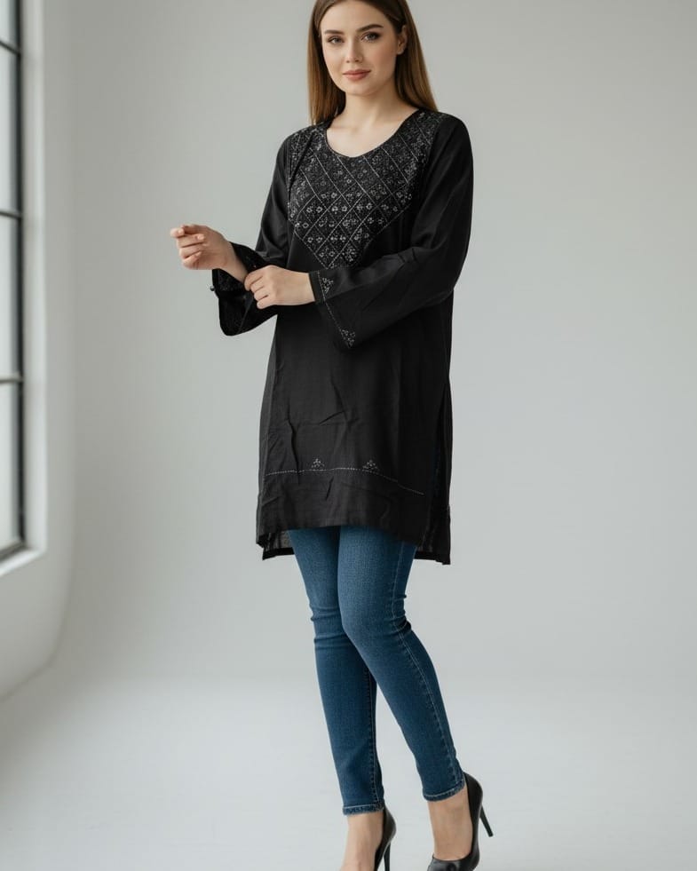 Black Cotton Punjabi Dress