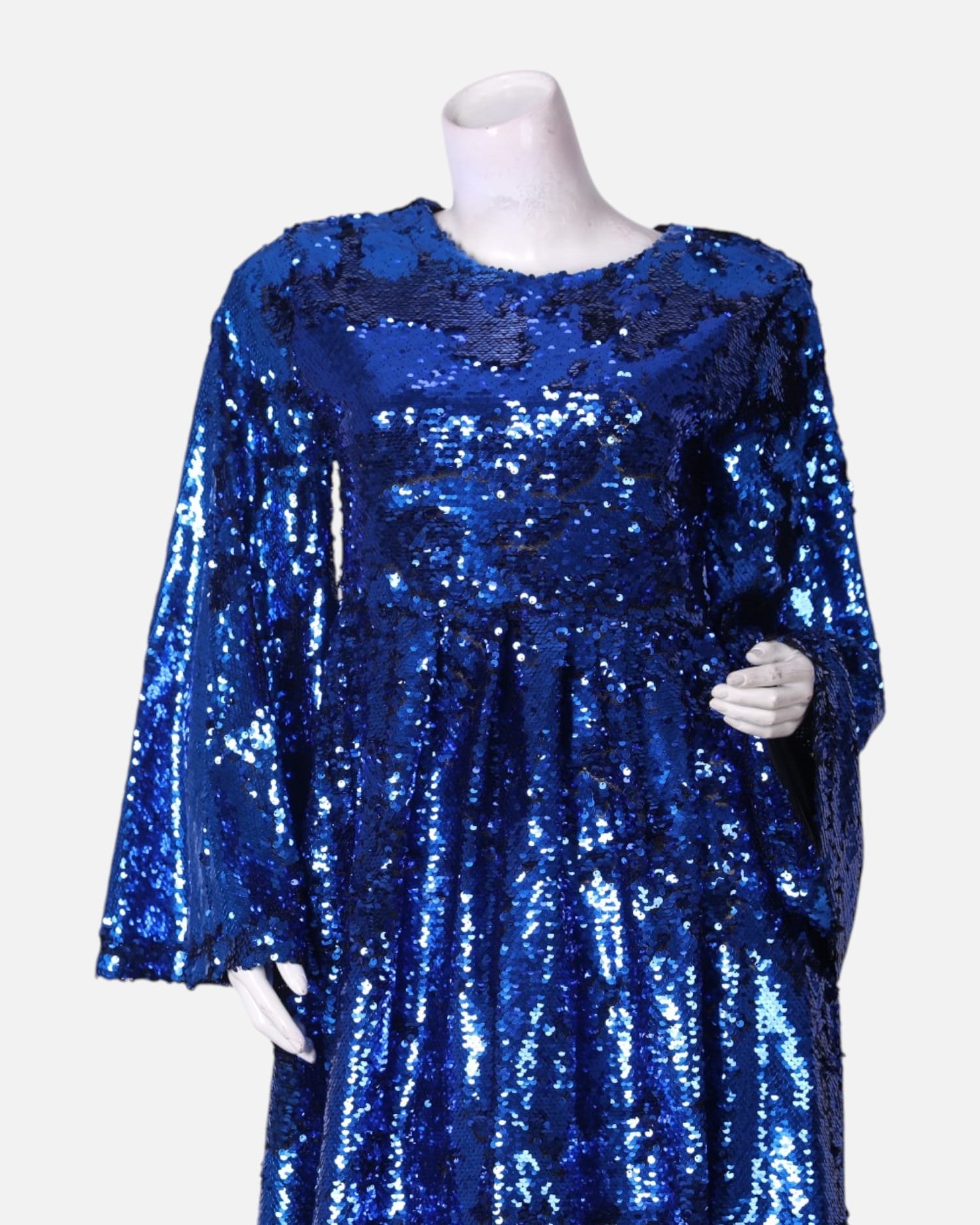 Blue Sequin Evening Dress