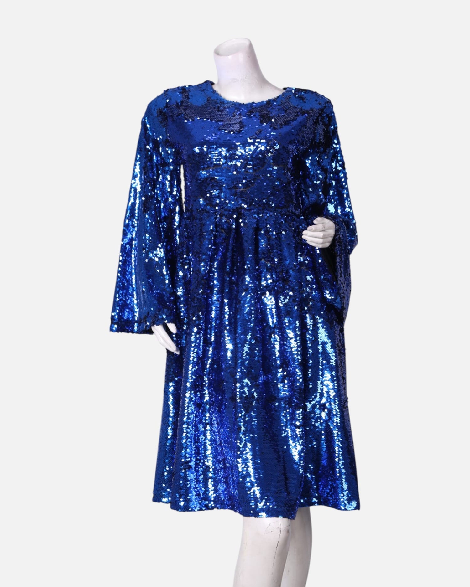 Blue Sequin Evening Dress