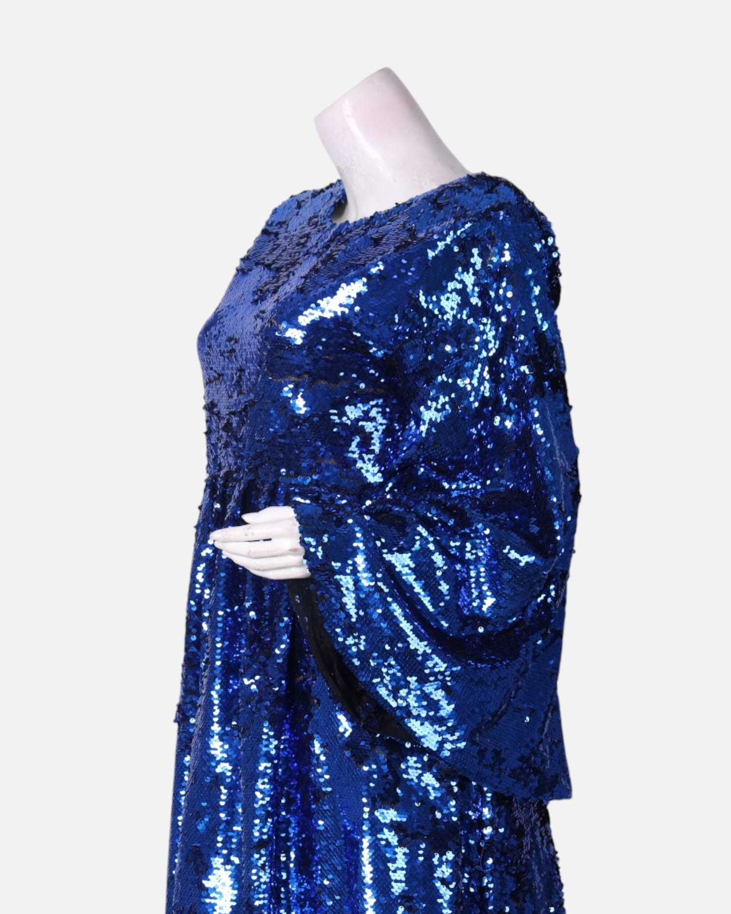 Blue Sequin Evening Dress