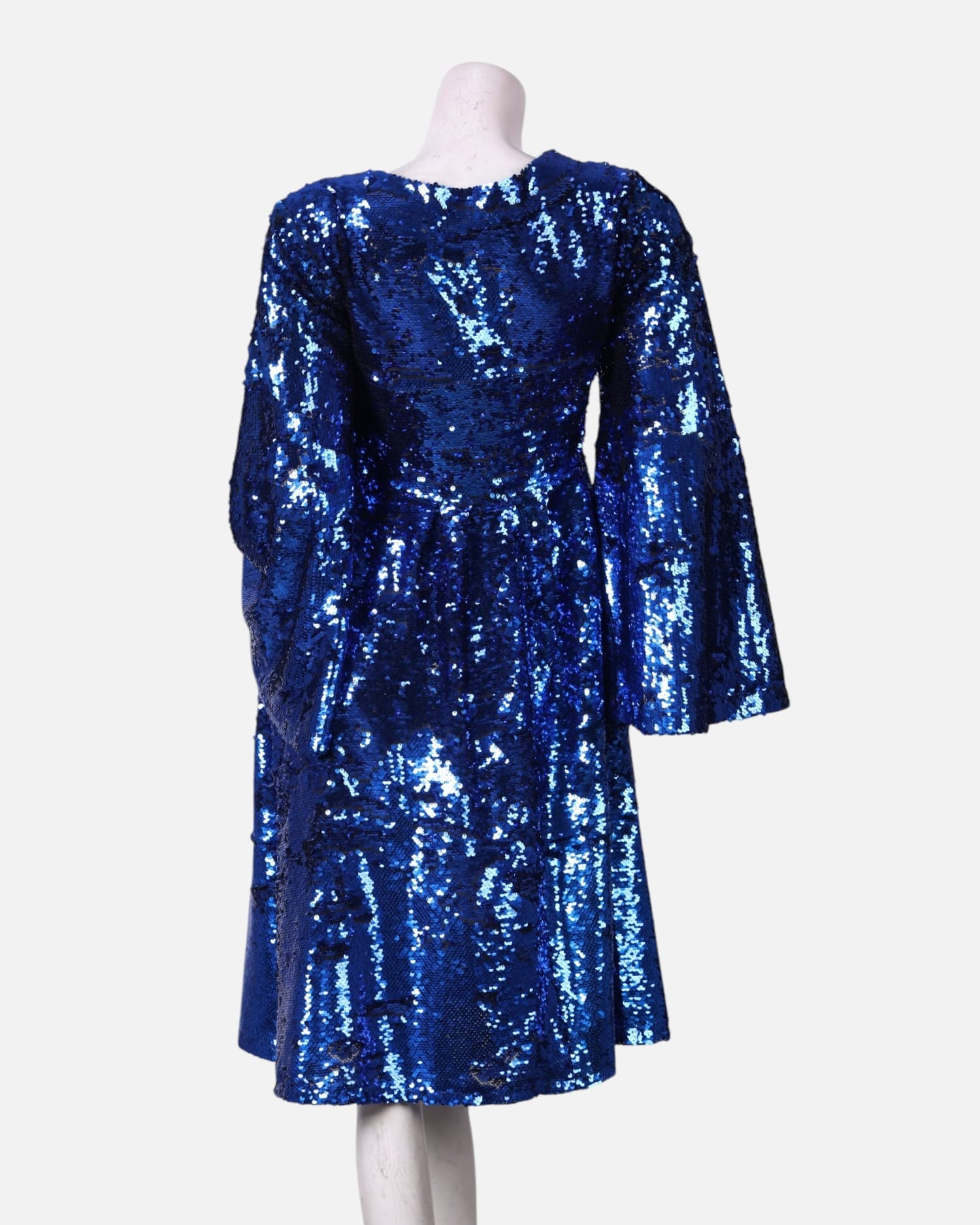 Blue Sequin Evening Dress