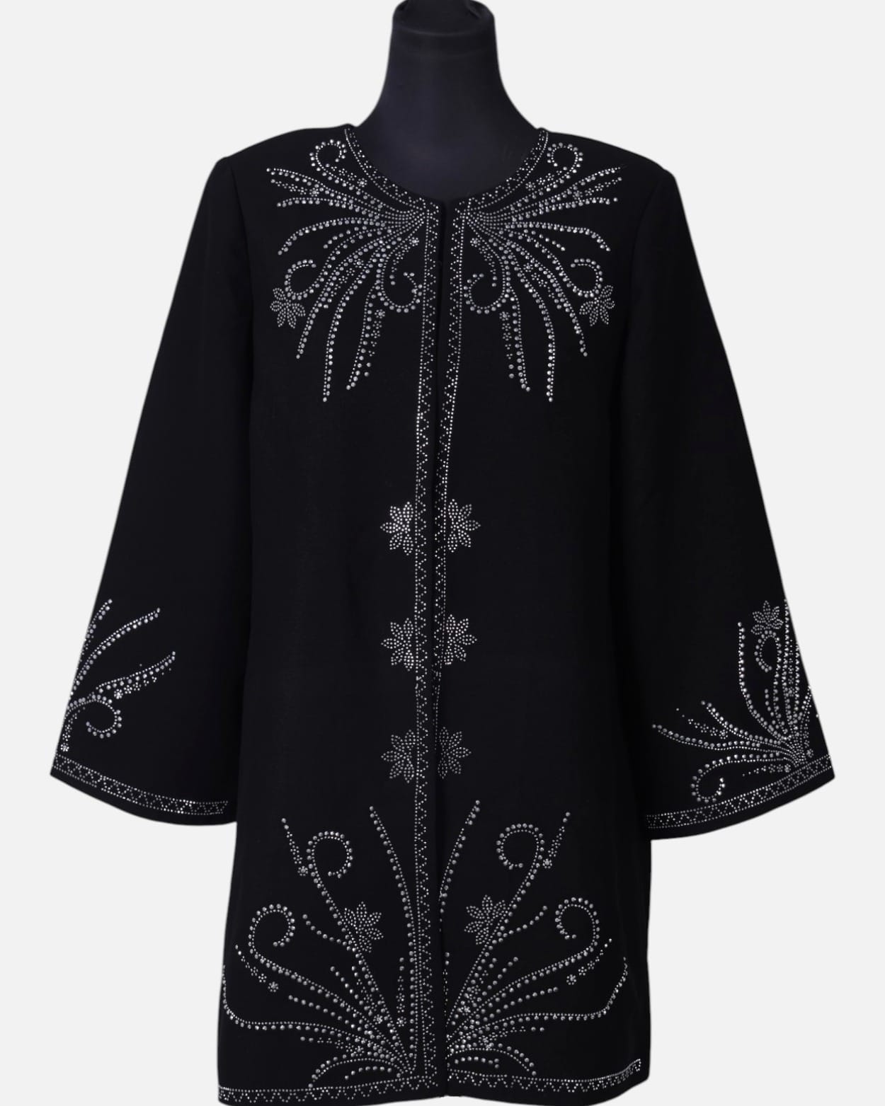 Black Jacket Coat with Embroidery Georgette Fabric