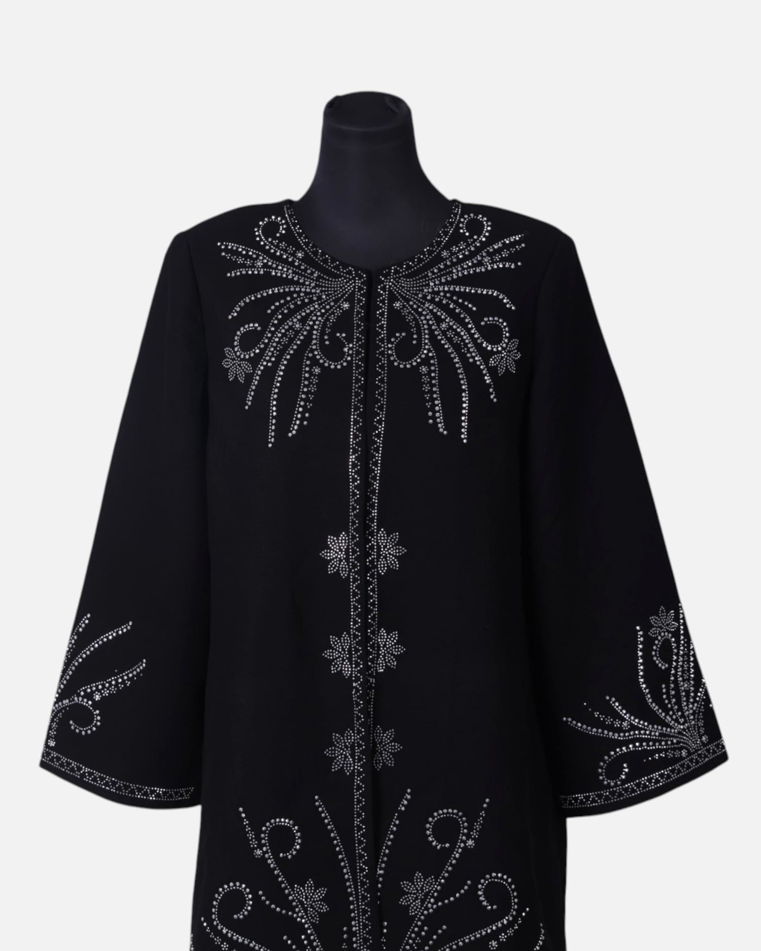 Black Jacket Coat with Embroidery Georgette Fabric