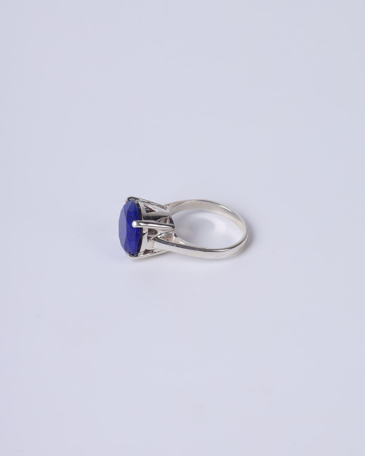 Blue Lapis Lazuli Ring in Silver – Elegant Deep Blue Design
