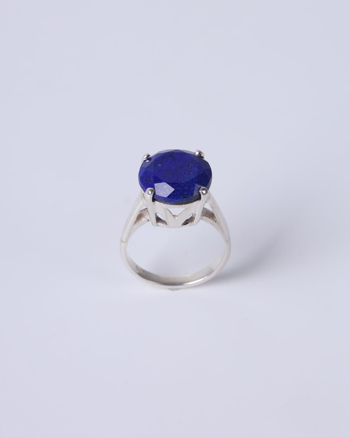 Blue Lapis Lazuli Ring in Silver – Elegant Deep Blue Design