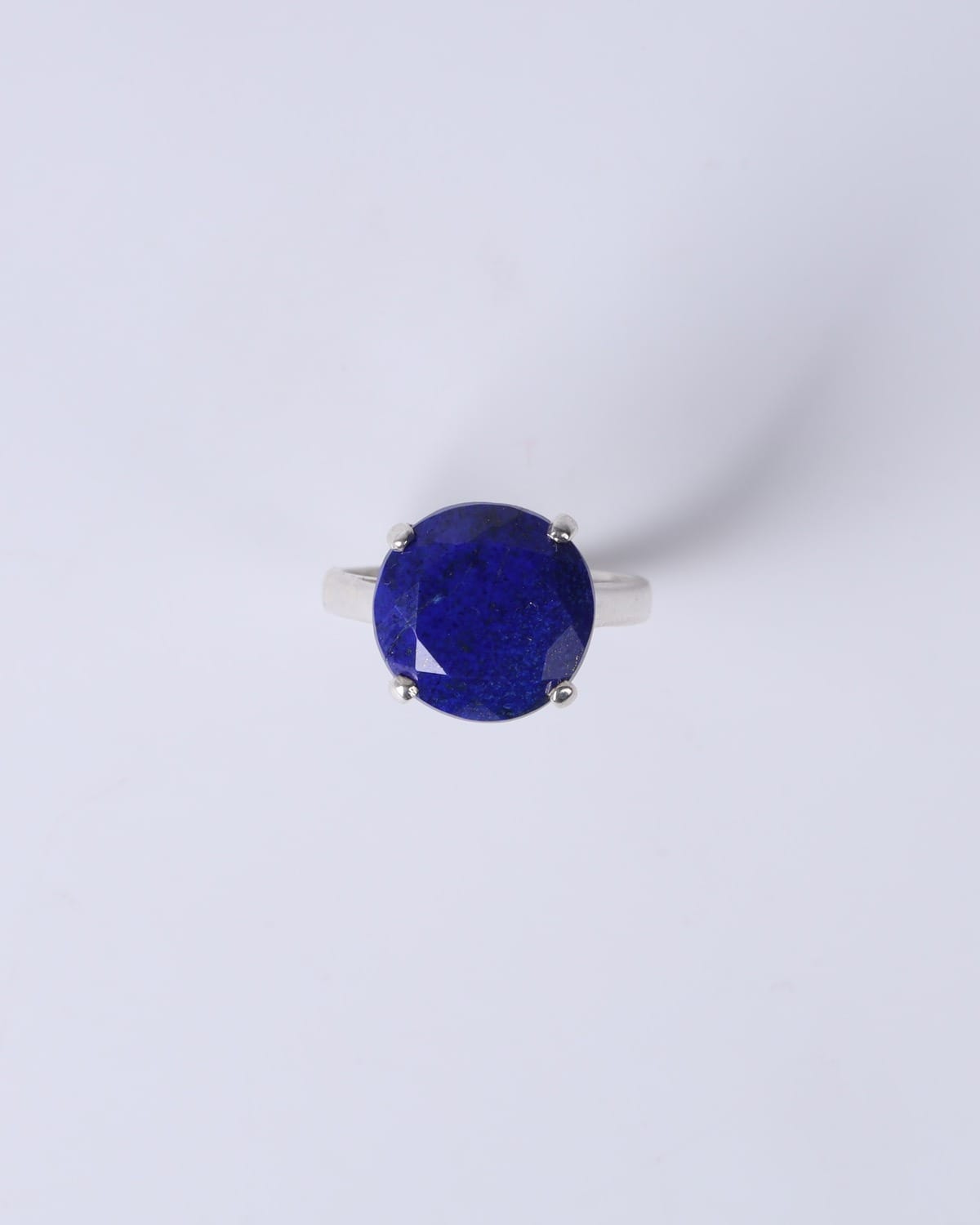 Blue Lapis Lazuli Ring in Silver – Elegant Deep Blue Design