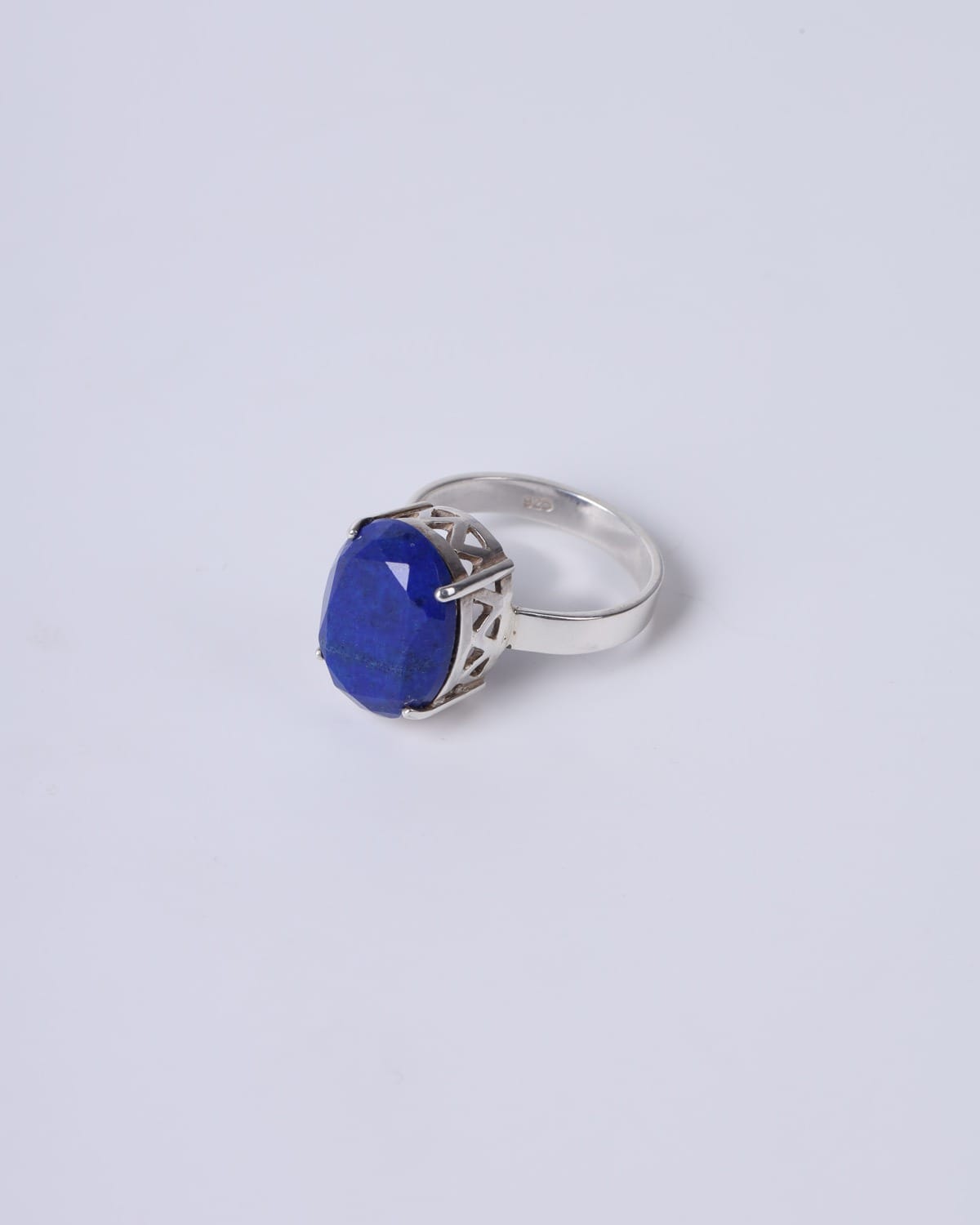 Natural Blue Lapis Lazuli Ring in Silver