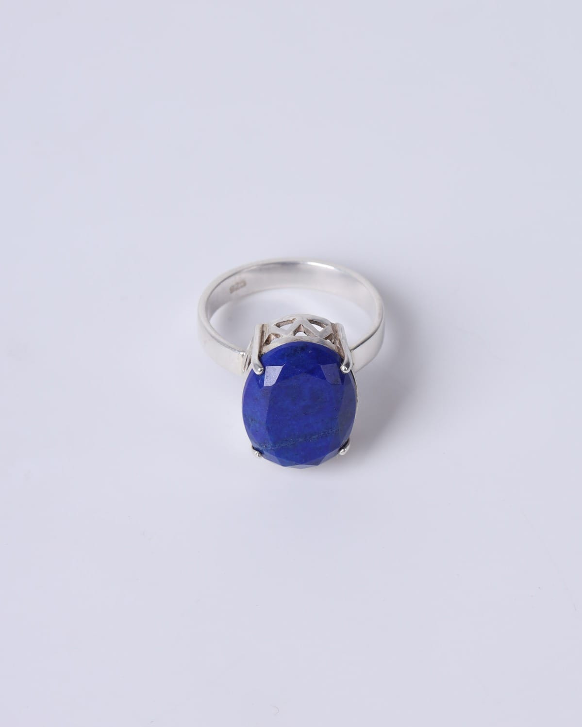 Natural Blue Lapis Lazuli Ring in Silver