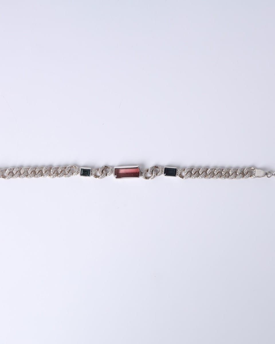 Bracelet in Silver Kuner Tourmaline