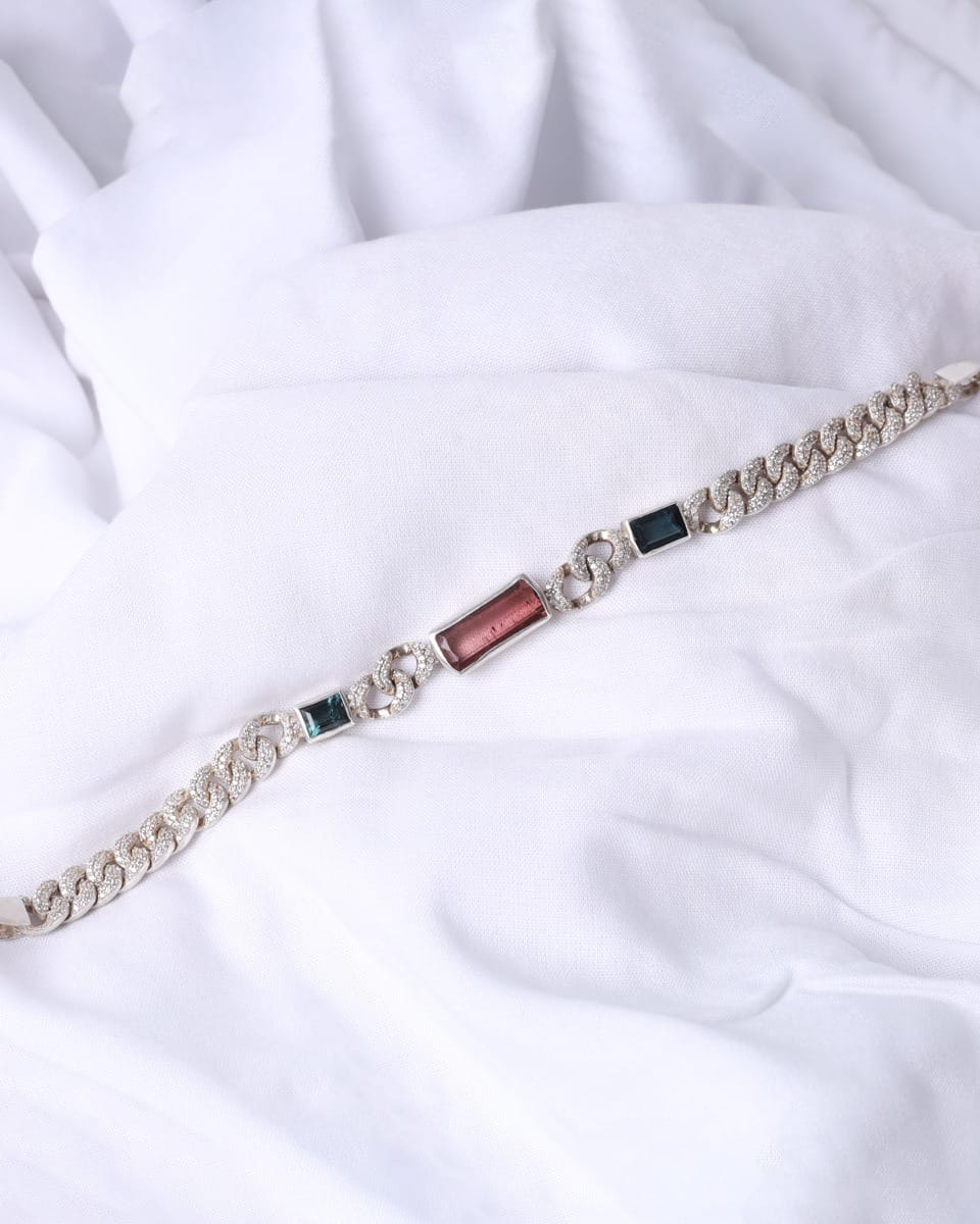 Bracelet in Silver Kuner Tourmaline