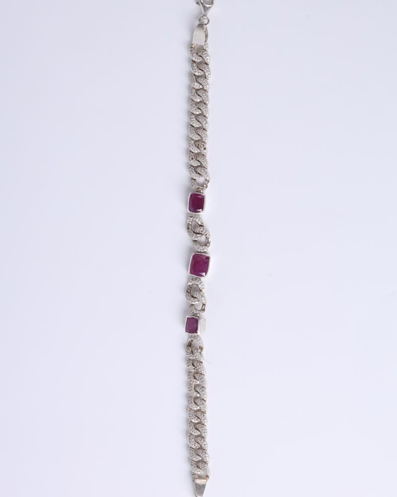 Narena Ruby Bracelet in Silver Husna