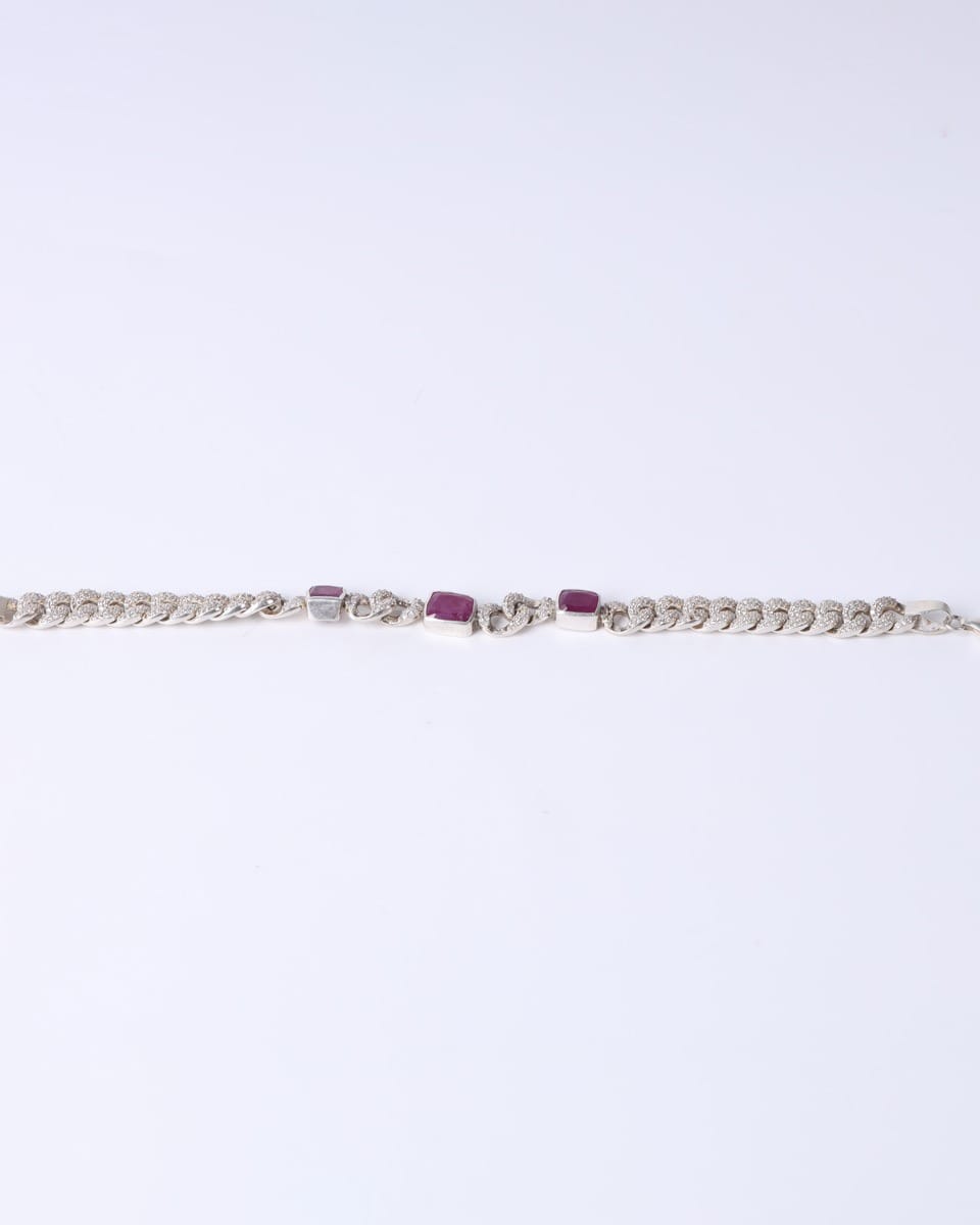Narena Ruby Bracelet in Silver Husna