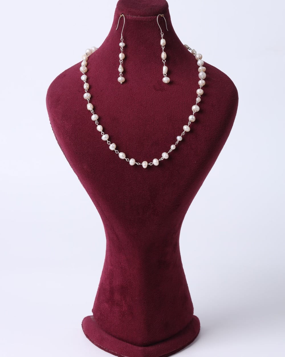 Pearl Jewelry Set Sadaf Necklace, Earrings, Bracelet