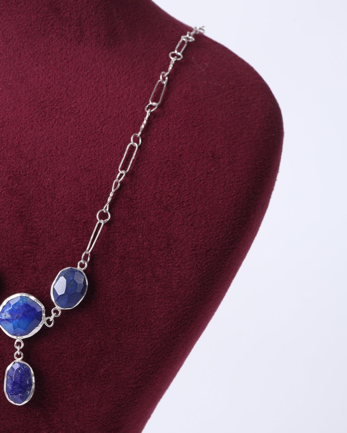 Lapis Jewelry Set – Silver Necklace, Earrings and Bracelet