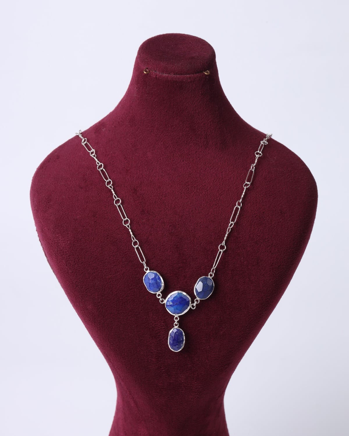 Lapis Jewelry Set – Silver Necklace, Earrings and Bracelet