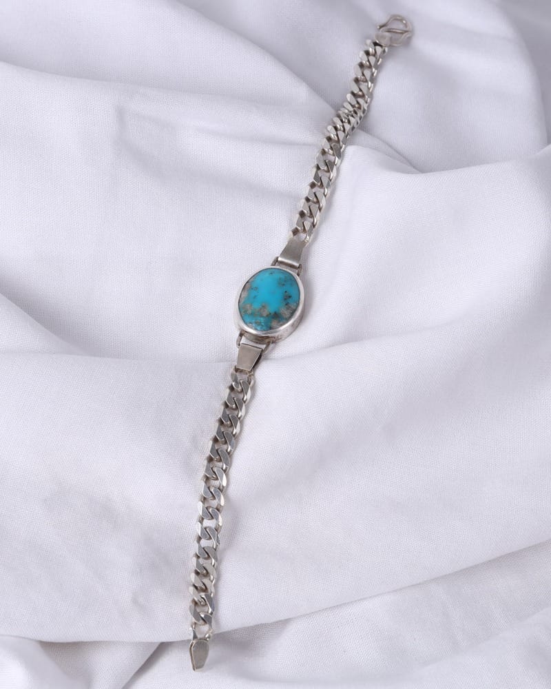 Turquoise Silver Statement Bracelet