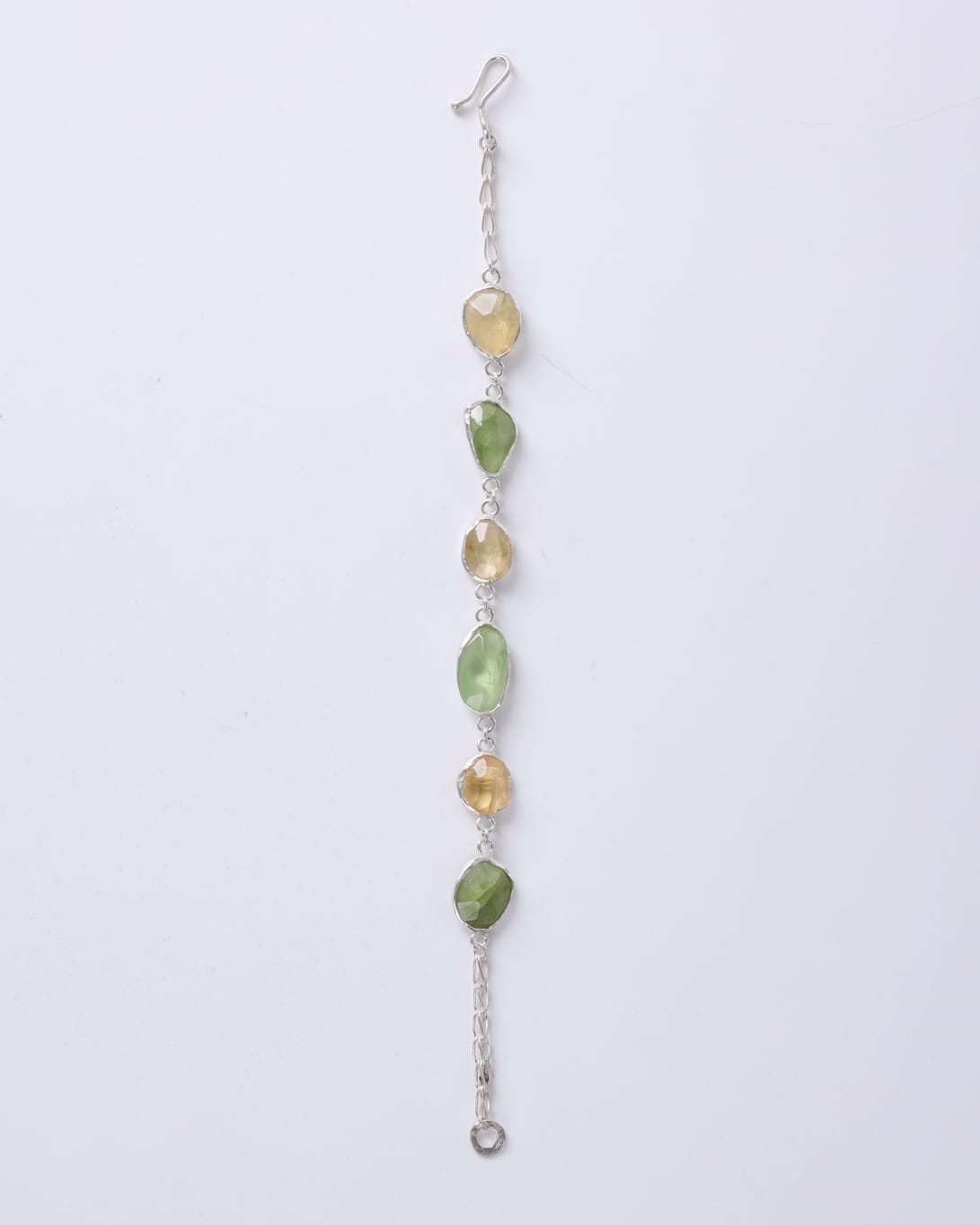 Emerald Silver Jewelry Set, Necklace & Bracelet