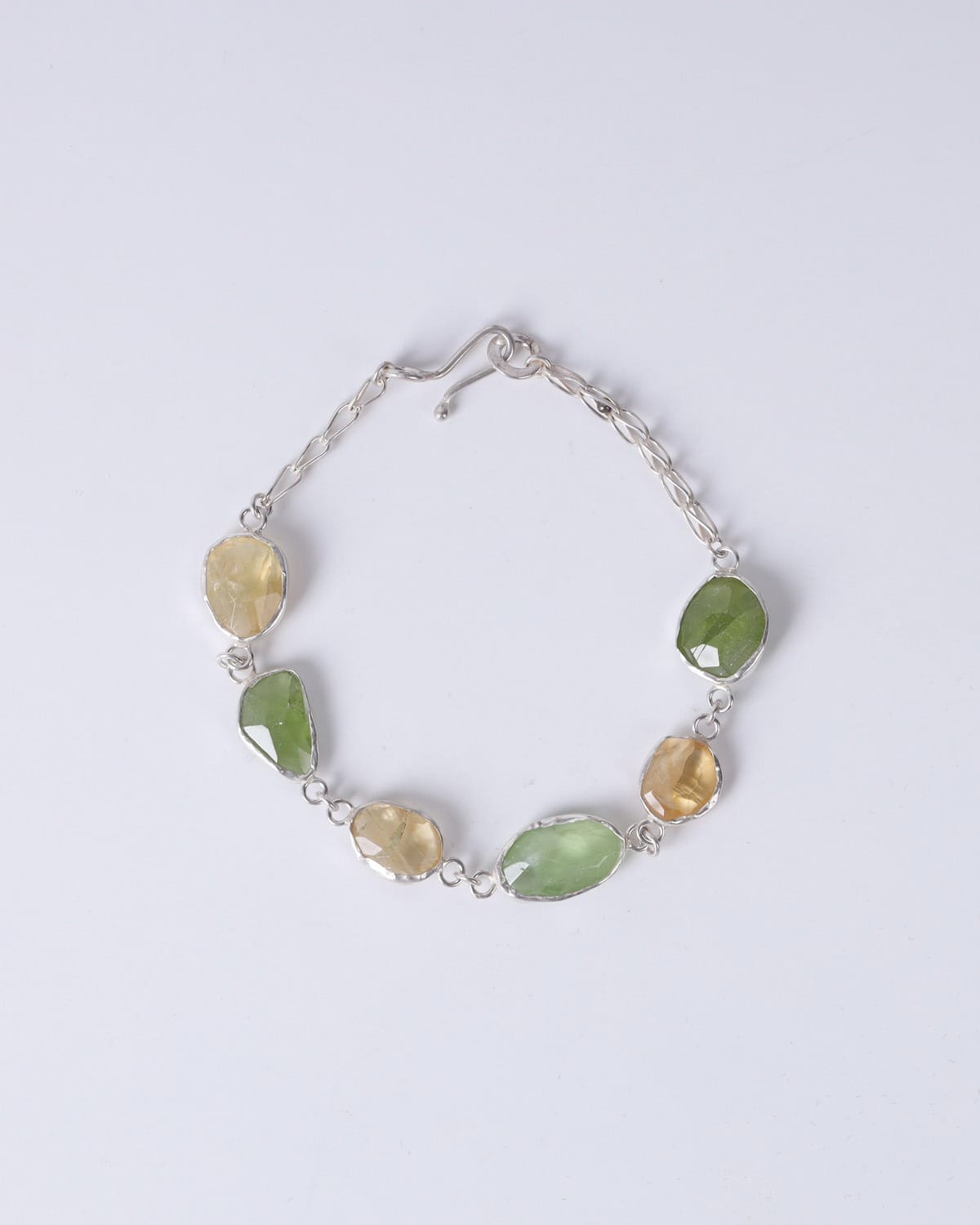 Emerald Silver Jewelry Set, Necklace & Bracelet