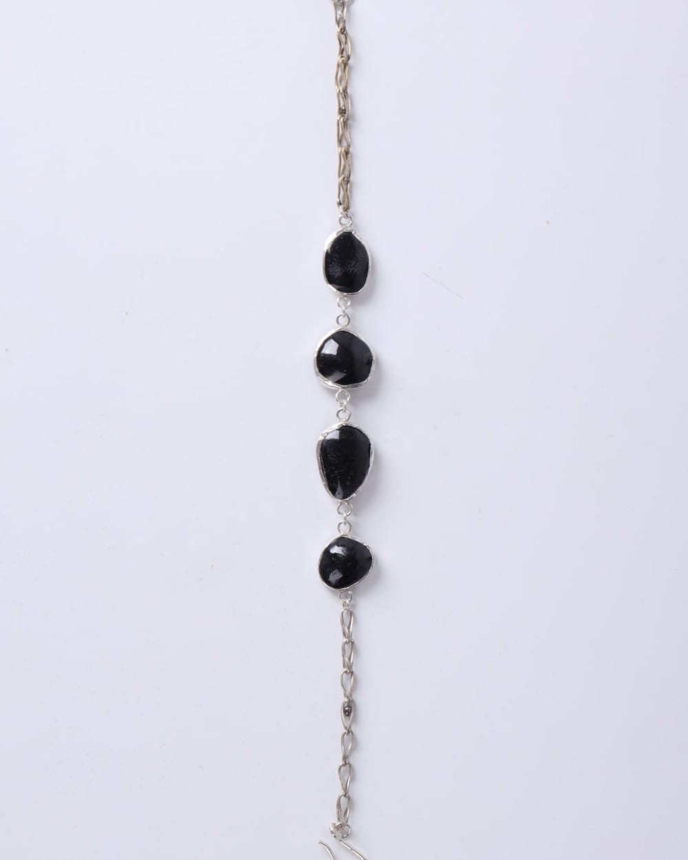 Black Tourmaline Silver Necklace & Bracelet Set