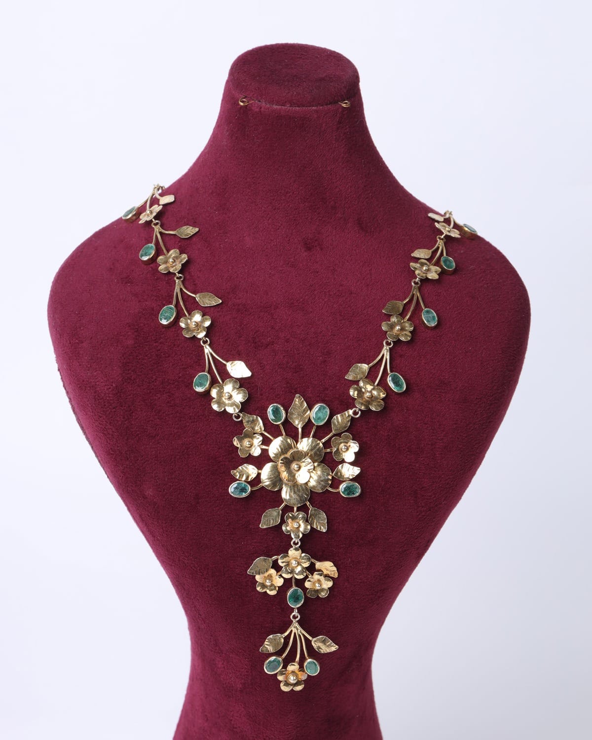 Emerald Necklace, Earrings, and Bracelet Set
