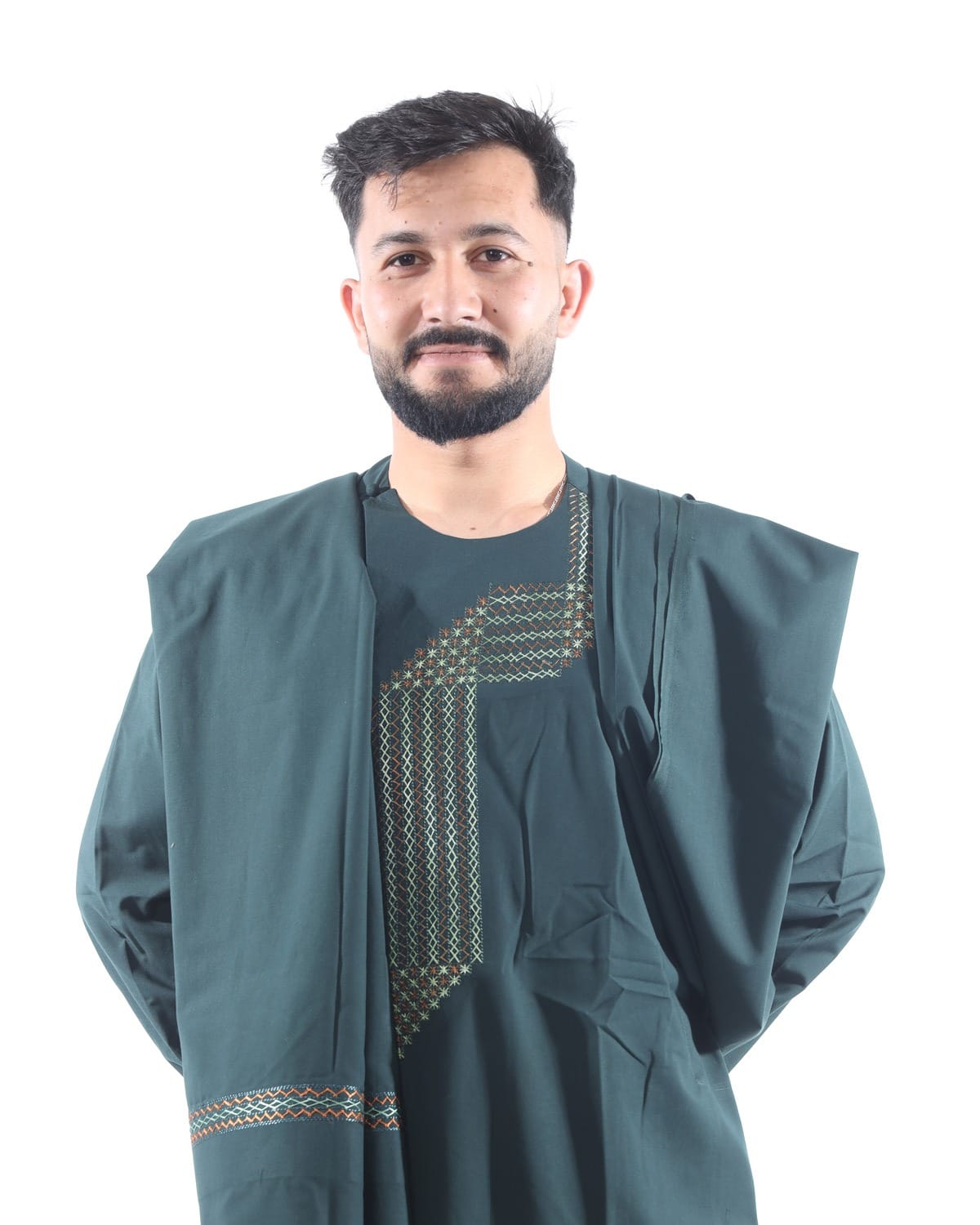 Qasimi Men Style Embroidery in Grace Fabric with Shawl