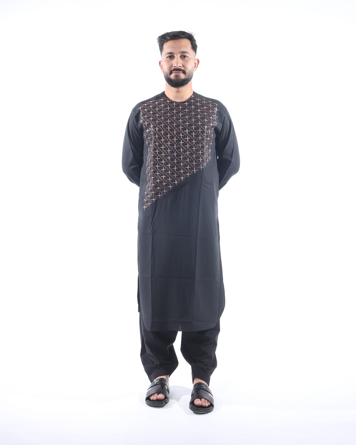 Afghani Sena Pur Pehran Tumban Afghani Style in Grace Fabric