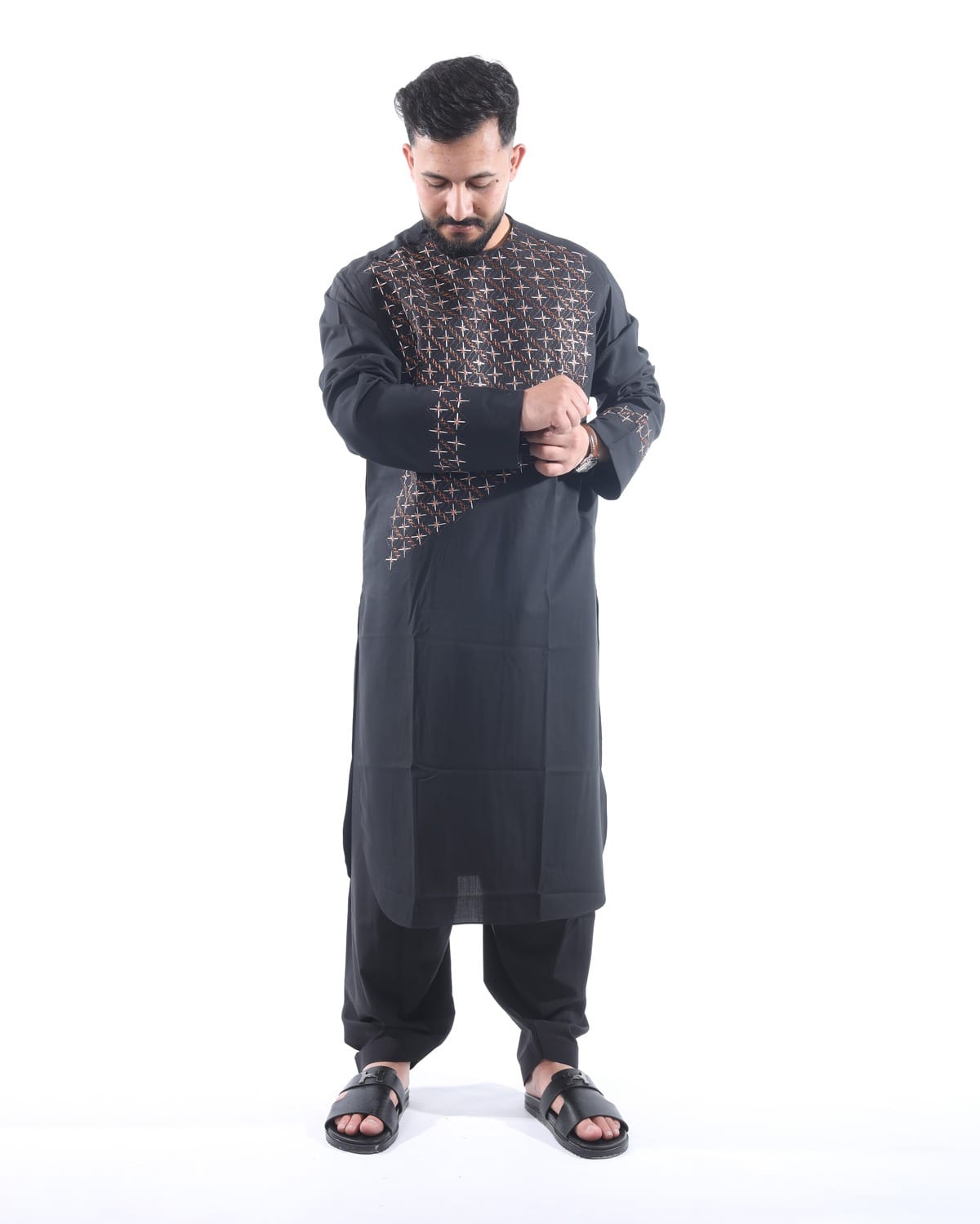 Afghani Sena Pur Pehran Tumban Afghani Style in Grace Fabric