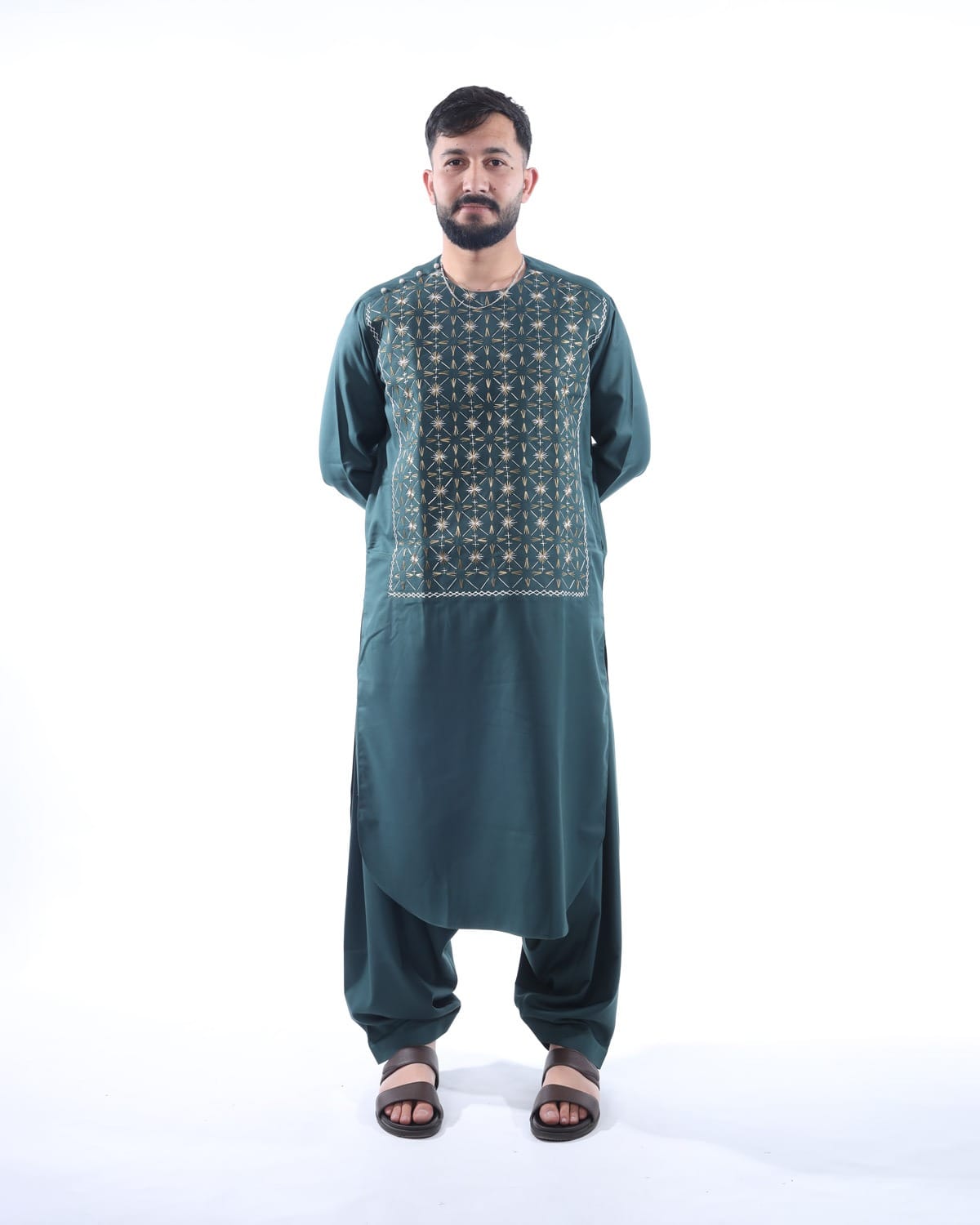 Men Embroidery Afghani Sena Pur Pehran Tumban Cloth with Shawl