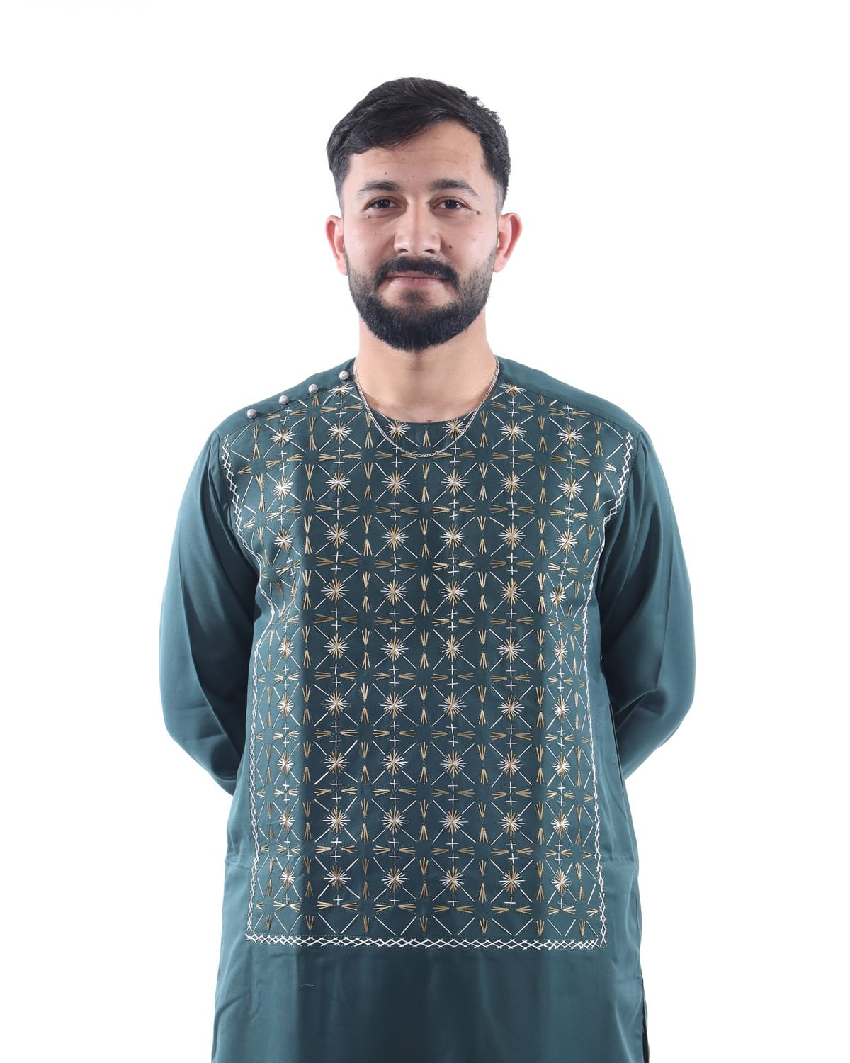 Men Embroidery Afghani Sena Pur Pehran Tumban Cloth with Shawl