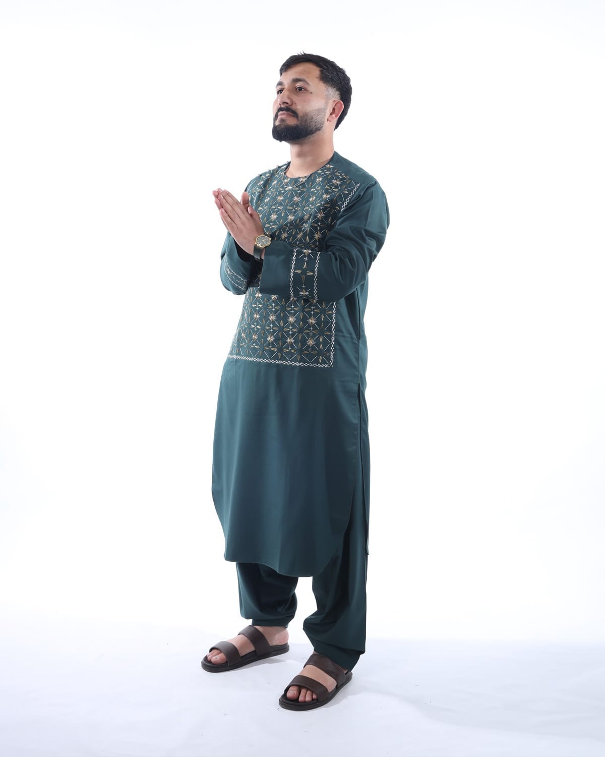 Men Embroidery Afghani Sena Pur Pehran Tumban Cloth with Shawl