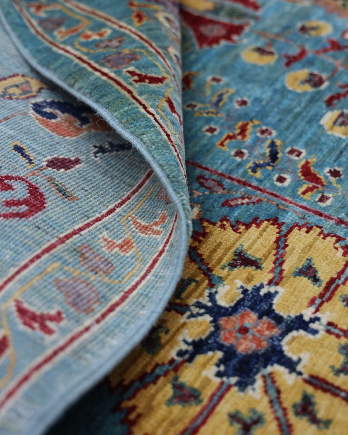 Wool Suzani Carpet – Afghan Area Rug 8.07x5.64 ft