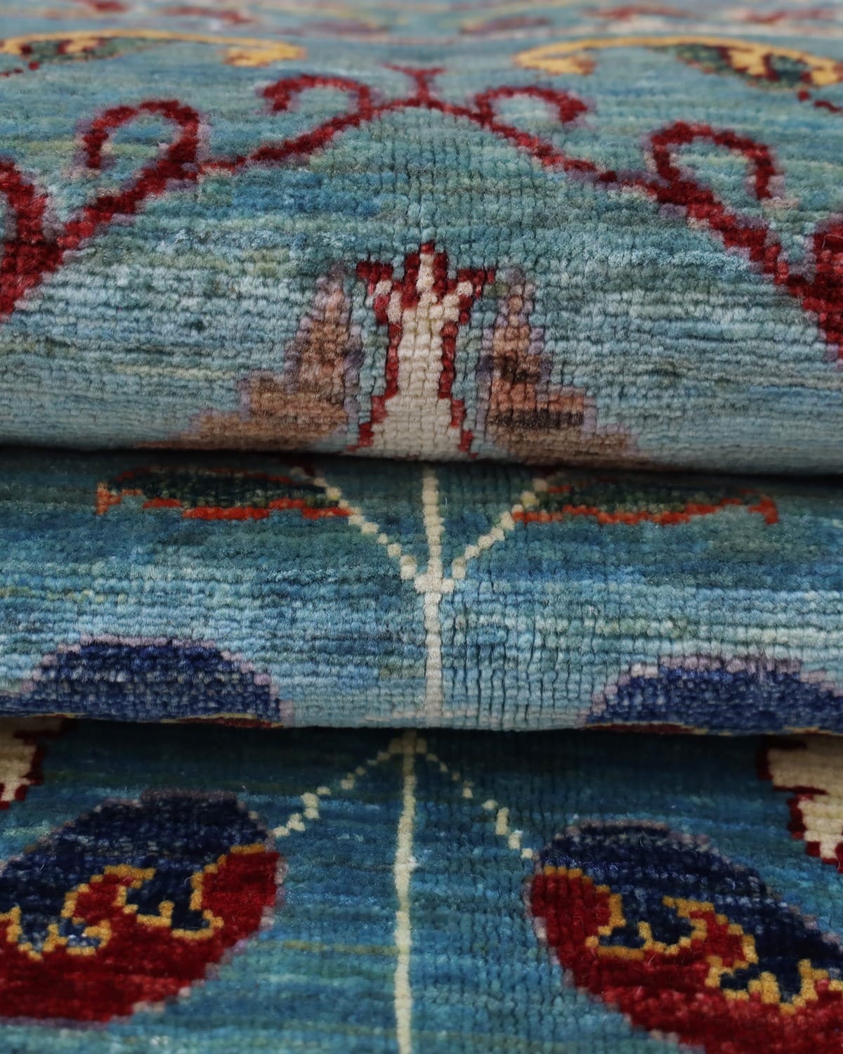 Wool Suzani Carpet – Afghan Area Rug 8.07x5.64 ft