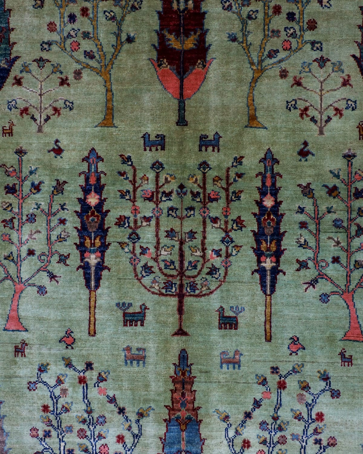 Dirakhti Handmade Wool Carpet, Afghan Floral Tree Design Rug