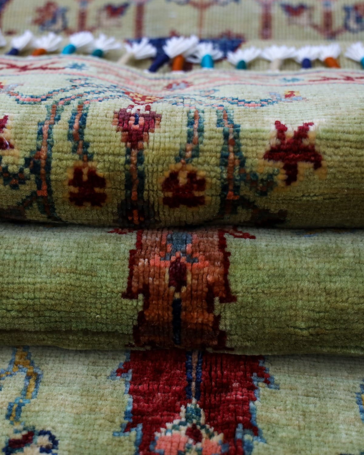 Dirakhti Handmade Wool Carpet, Afghan Floral Tree Design Rug