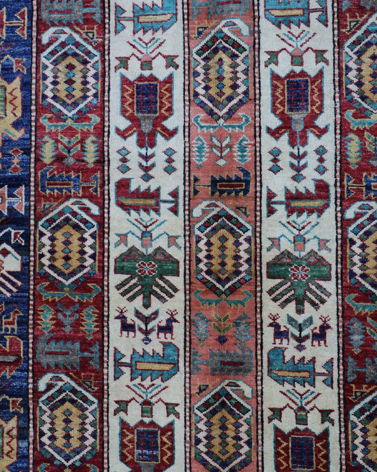 Shaal Handmade Wool Carpet For Living Room – Afghan Geometric Design