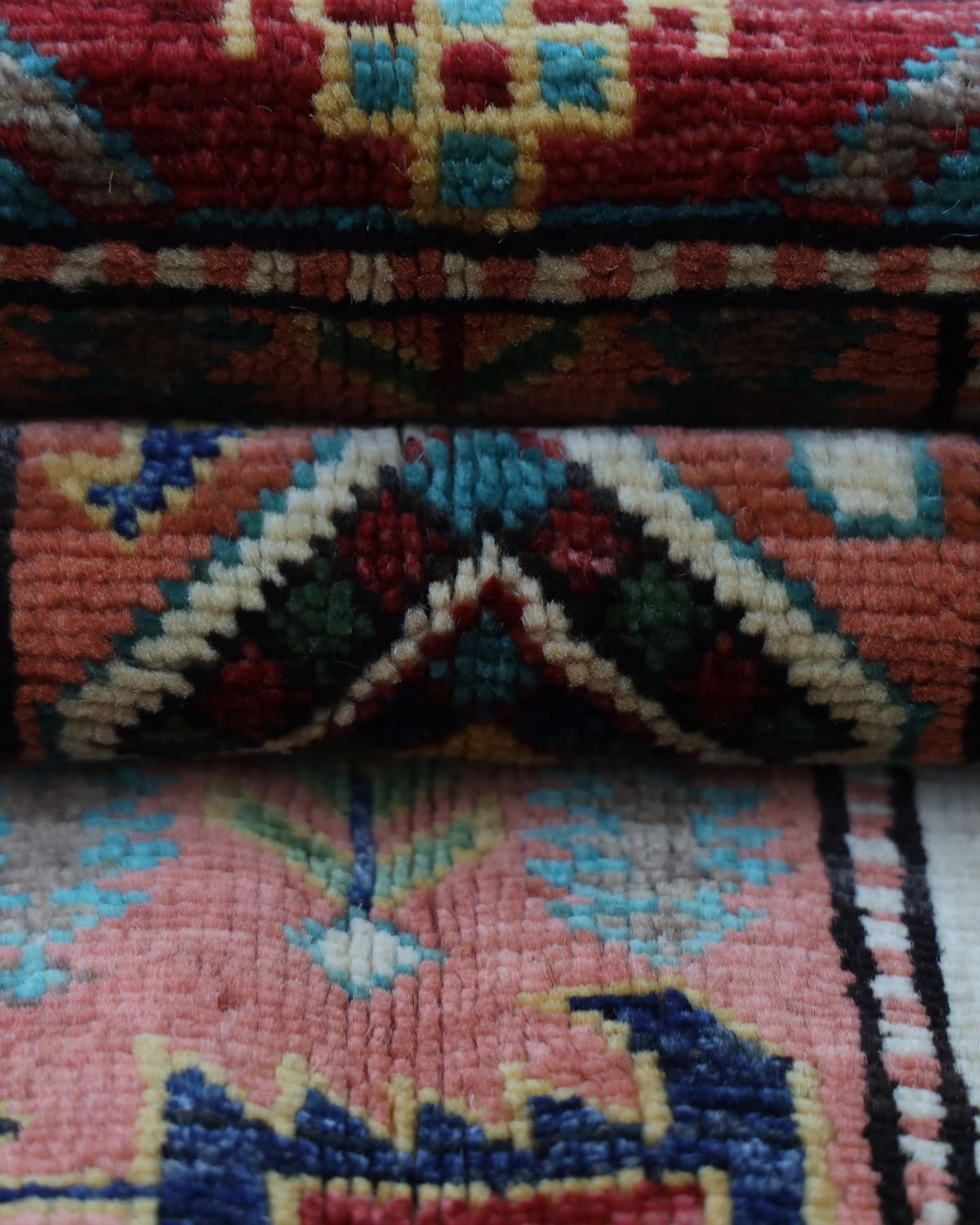 Shaal Handmade Wool Carpet For Living Room – Afghan Geometric Design