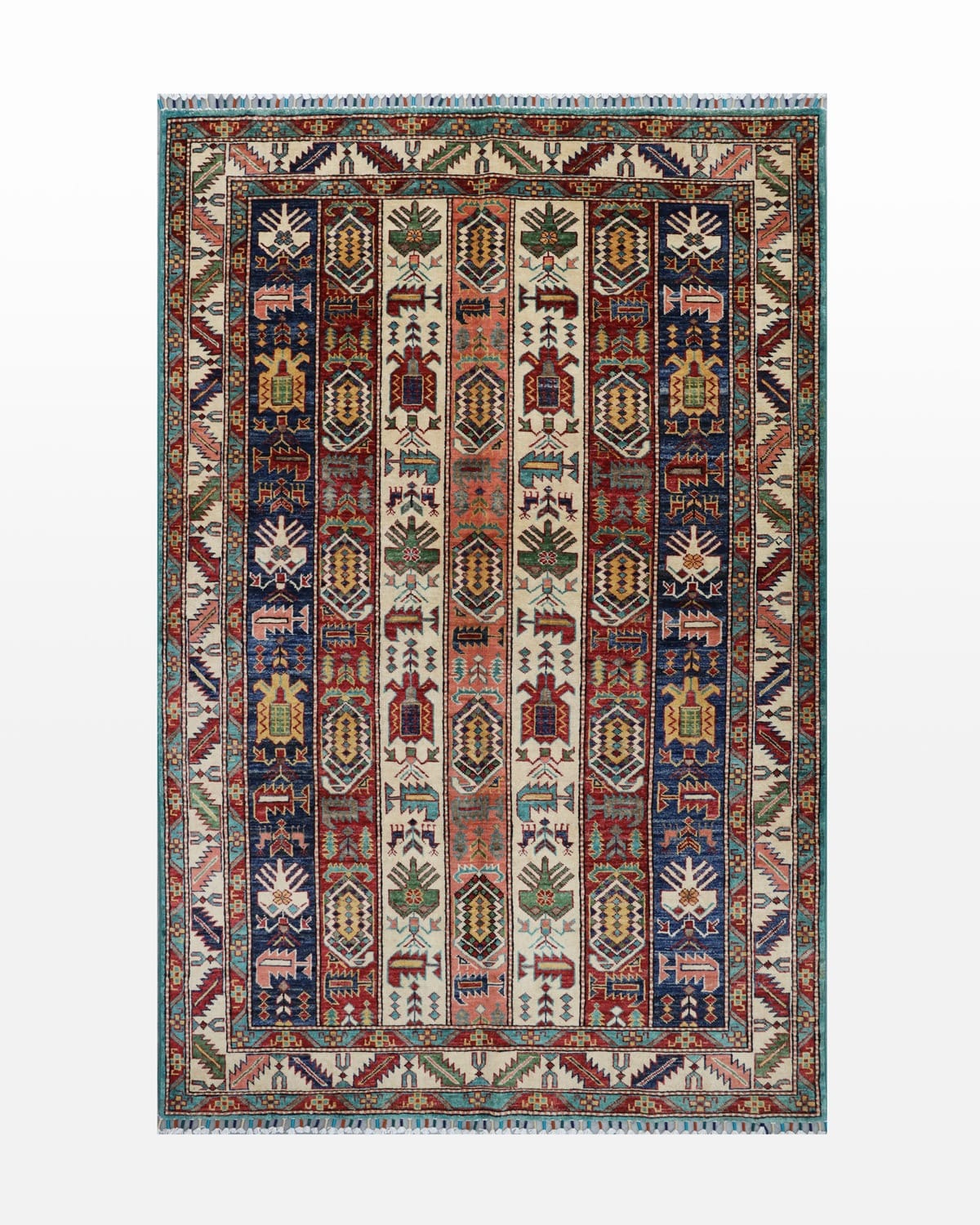 Shaal Handmade Wool Carpet For Living Room – Afghan Geometric Design