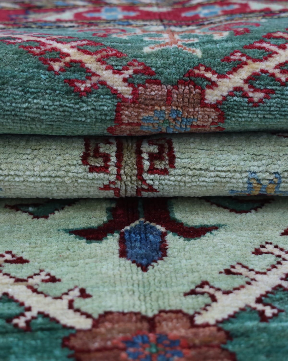 Qazaq Handmade Wool Carpet – Afghan Floral Geometric Design